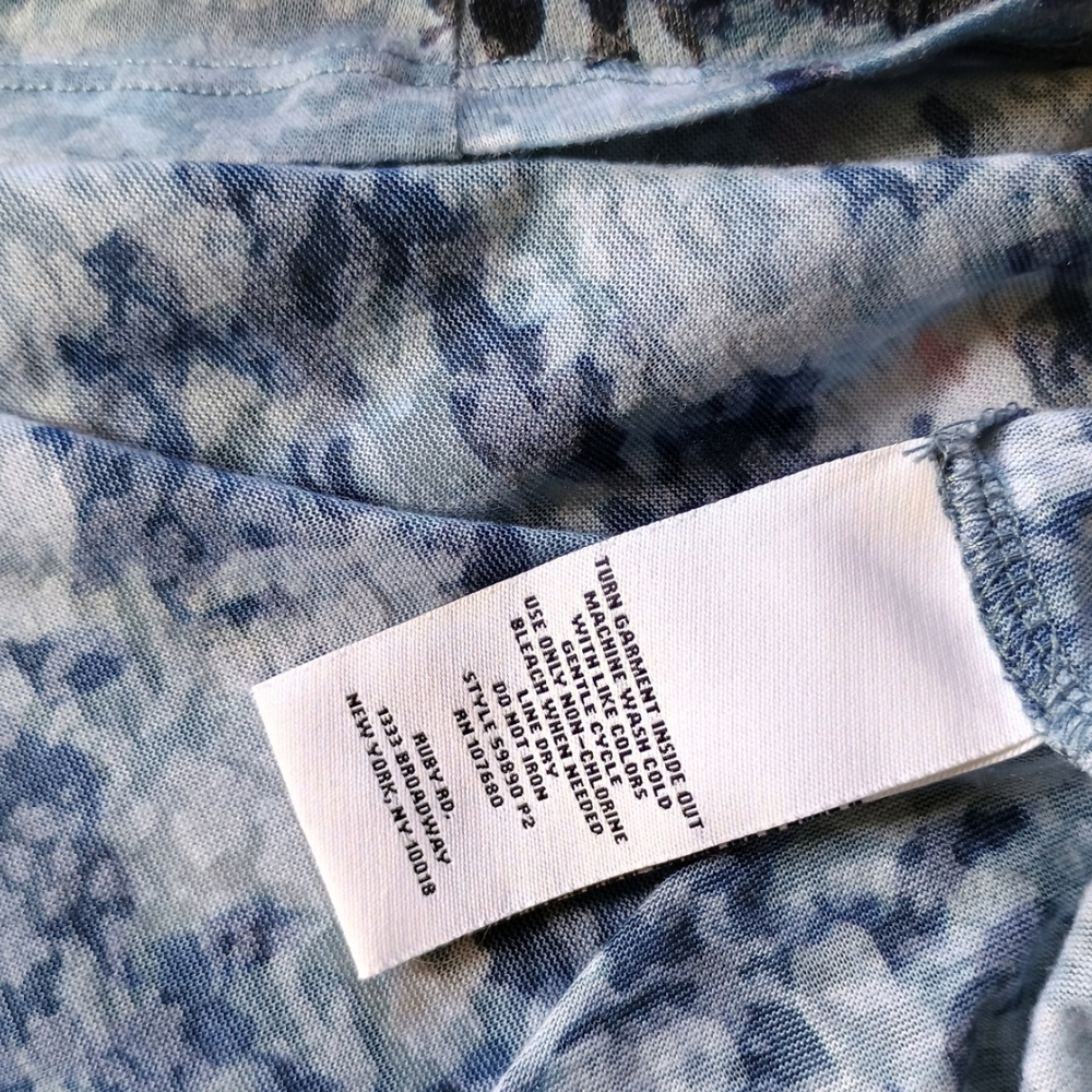 Ruby Rd. Blue and Black Patterned Blouse - Picture 9 of 9